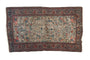 Antique Persian Bibikabad rug, pictorial Gul Ferang field in ivory with raspberry, teal, and denim blue.