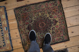 2x2.5 Antique Kerman Square Rug Mat