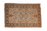 Antique Tabriz rug, concentric medallion, intricate botanical patterns in muted ivory and brown, 2x3.