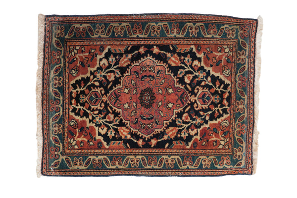 2x2.5 Antique Farahan Sarouk Square Rug Mat