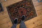 2x2.5 Antique Farahan Sarouk Square Rug Mat