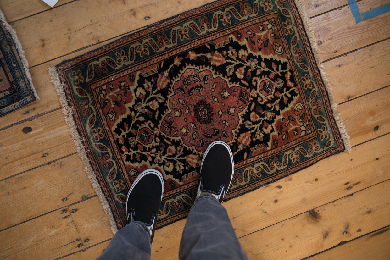 2x2.5 Antique Farahan Sarouk Square Rug Mat