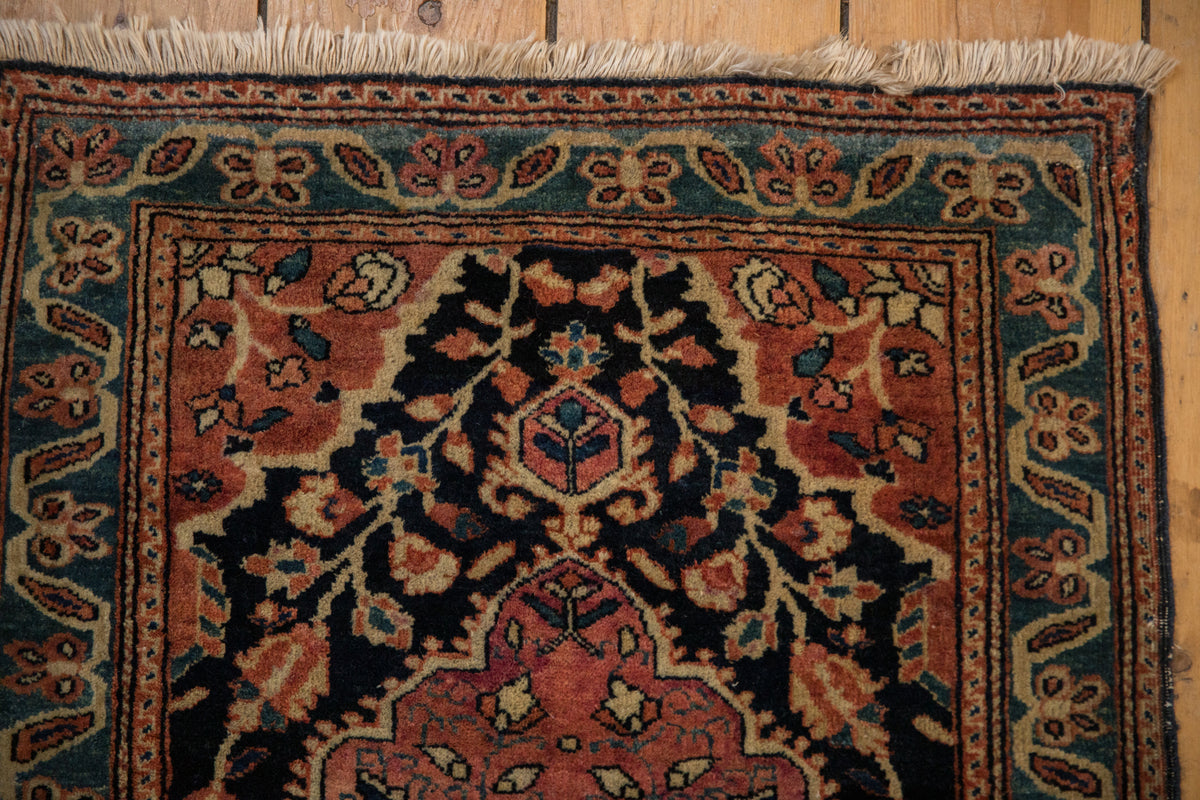 2x2.5 Antique Farahan Sarouk Square Rug Mat