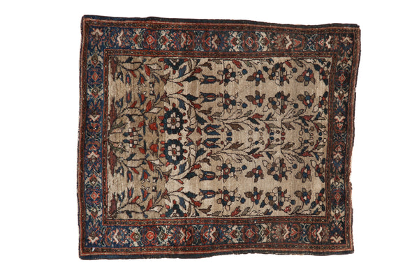 2x2.5 Antique Farahan Sarouk Square Rug Mat