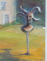 Dianne Aronian House with Sculpture Original Painting