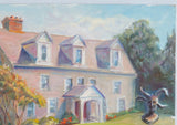 Dianne Aronian House with Sculpture Original Painting
