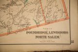 Antique Julius Bien map section with Poundridge, Lewisboro, North Salem names and 1893 copyright.