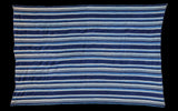 Collectible vintage hand woven African indigo textile features varied blue stripes, 3'5