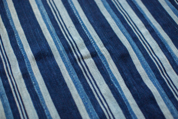 3.5x5 Indigo Blue Striped Textile // ONH Item 1959 Image 2