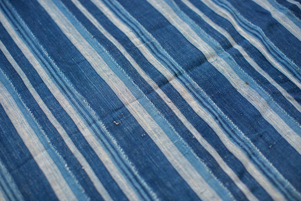 3.5x5 Indigo Blue Striped Textile // ONH Item 1969 Image 2