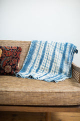 Vintage Batik Blue Throw // ONH Item 1974 Image 4