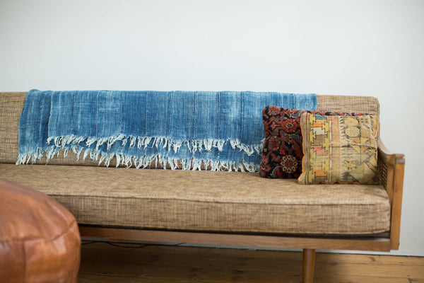 Vintage Denim Batik Throw // ONH Item 1980
