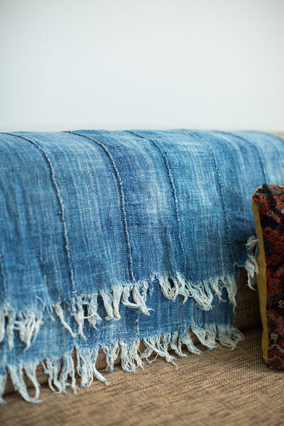 Vintage Denim Batik Throw // ONH Item 1980 Image 2