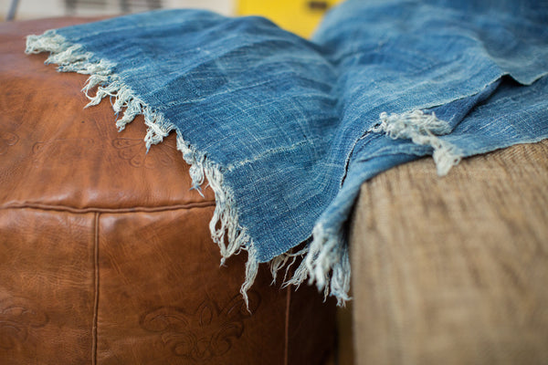 Vintage Denim Batik Throw // ONH Item 1980 Image 5