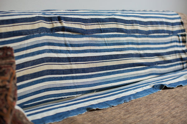 Vintage Indigo Stripe Throw // ONH Item 2029 Image 5