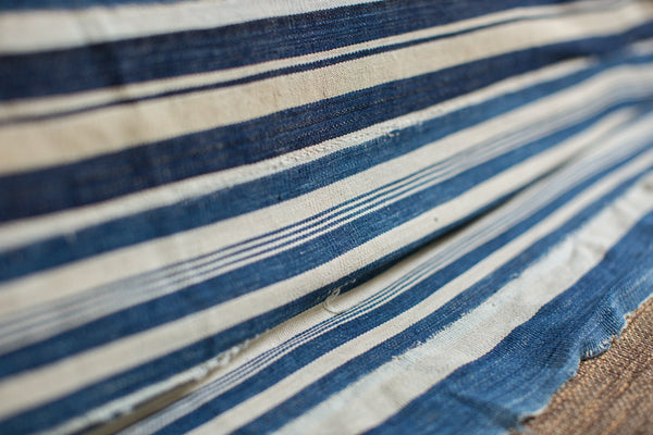 Vintage Indigo Stripe Throw // ONH Item 2029 Image 6