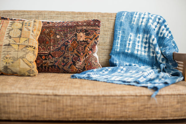 Vintage Batik Blue Throw // ONH Item 2031