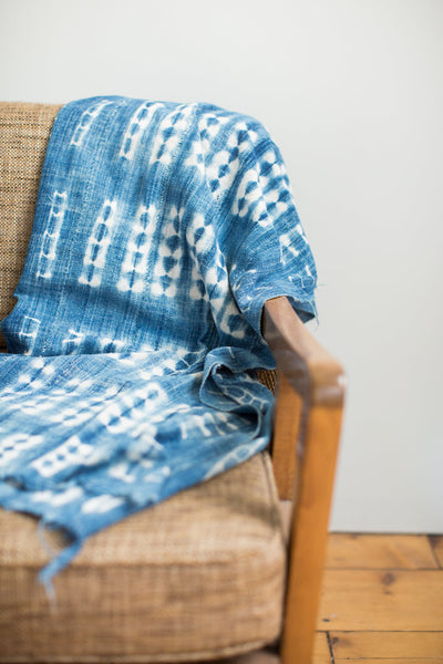 Vintage Batik Blue Throw // ONH Item 2031 Image 4