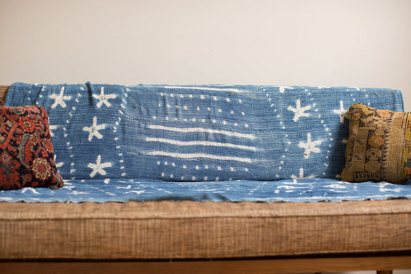 Vintage Batik Blue Throw // ONH Item 2039