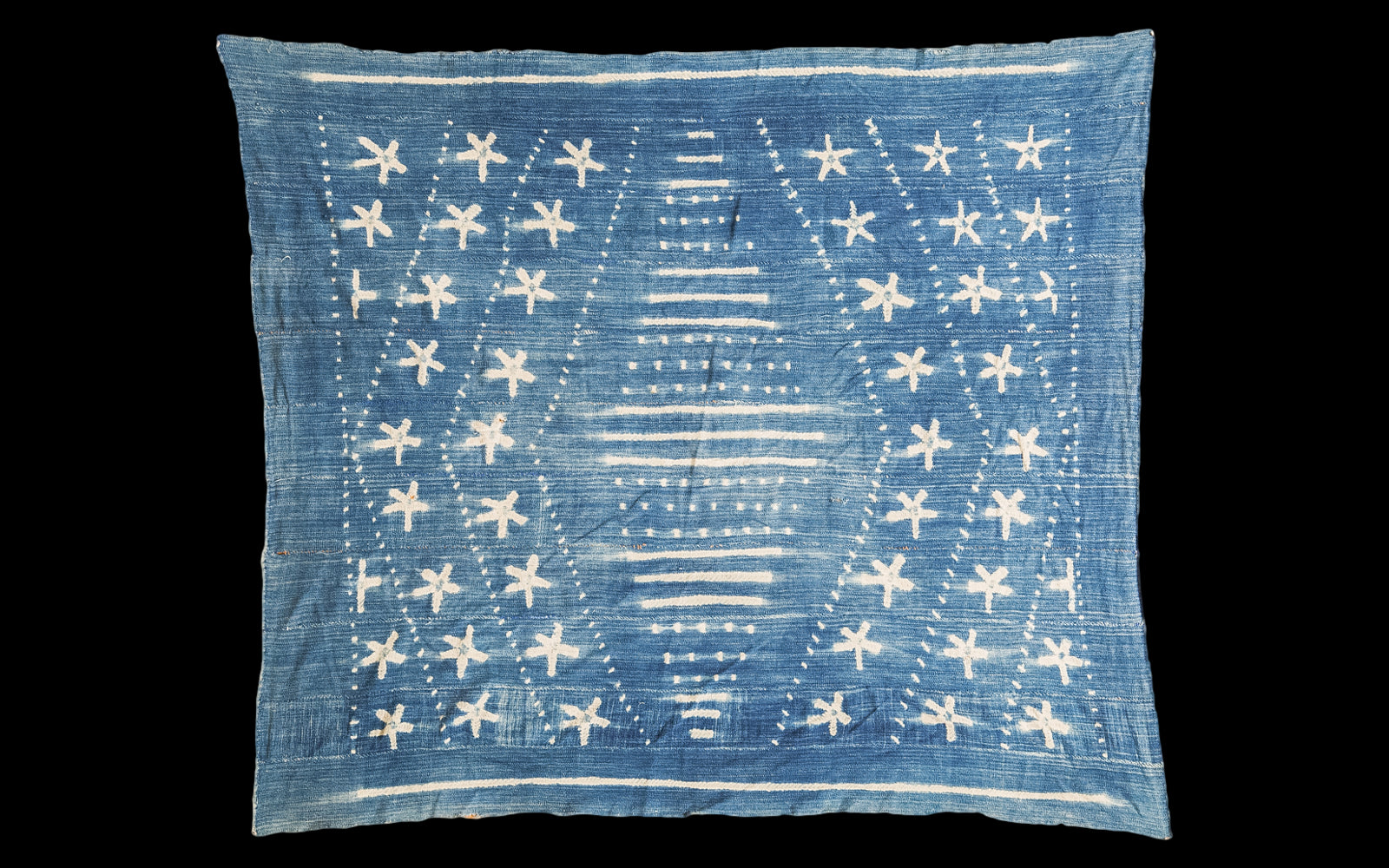 Vintage Batik Blue Throw // ONH Item 2039 Image 1