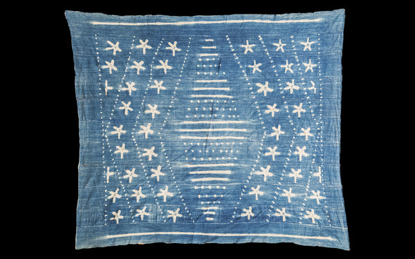 Vintage Batik Blue Throw // ONH Item 2039 Image 1