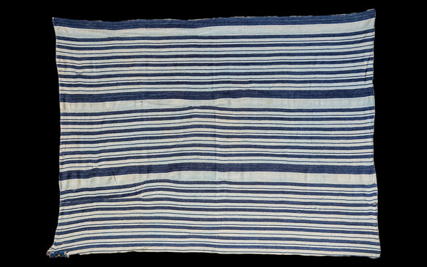 Vintage Indigo Stripe Throw // ONH Item 2052 Image 1