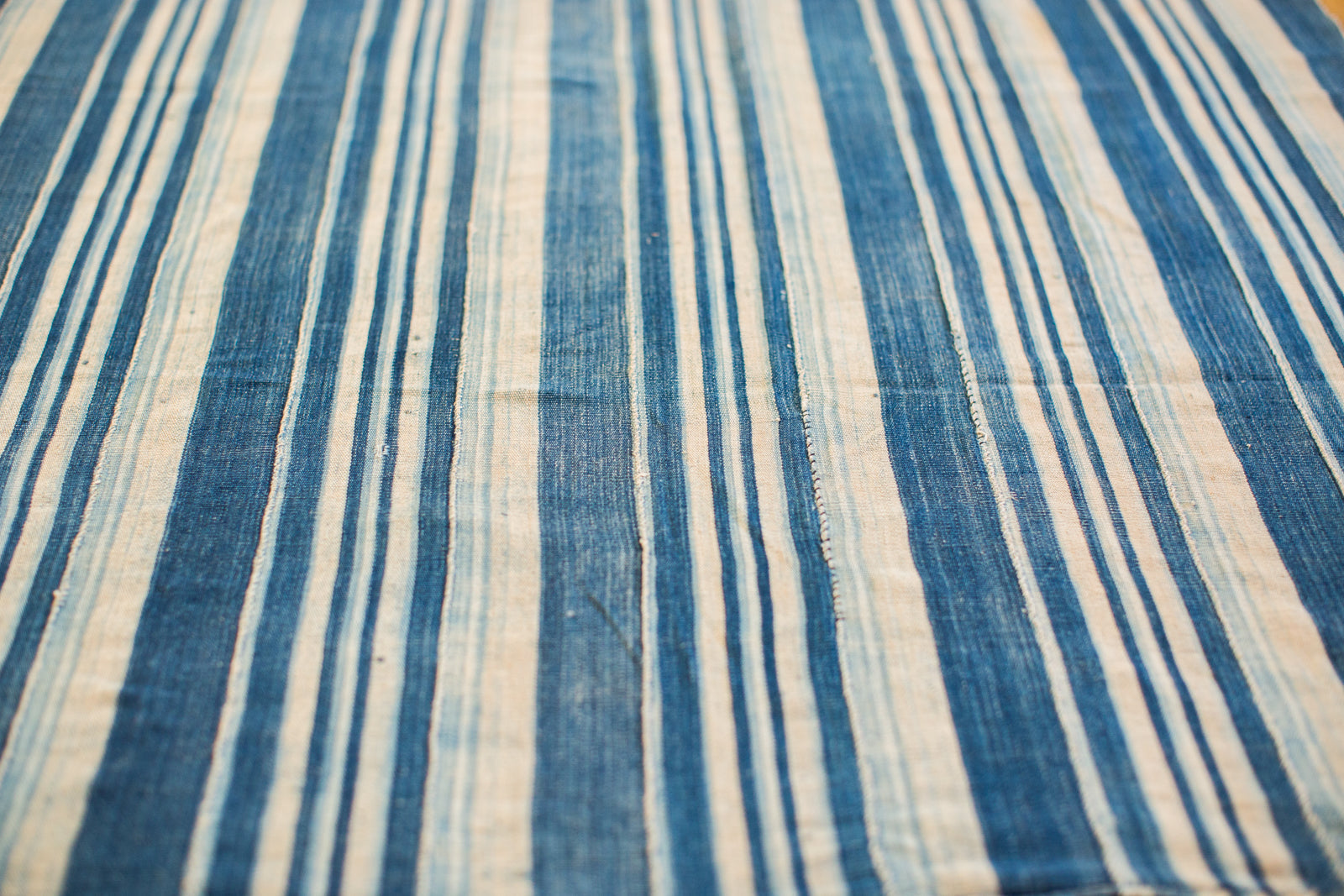 3.5x5 Indigo Blue Striped Textile // ONH Item 2057 Image 1