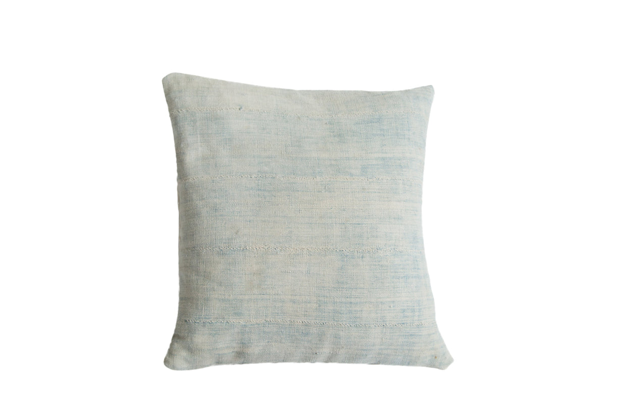 Faded Powder Blue Indigo Pillow // ONH Item 2355B