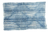 Collectible vintage African indigo hand woven textile, ivory and denim blue striped dots.
