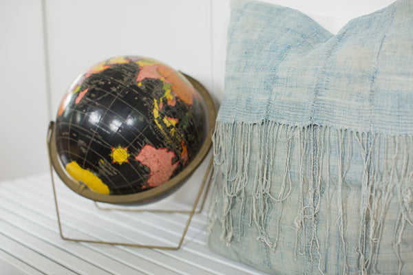 Vintage Light Blue Indigo Pillow // ONH Item 2371A