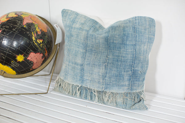 Vintage Light Blue Indigo Pillow // ONH Item 2376B