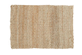 Hand braided ivory entrance mat with a dense natural fiber texture, 2'2