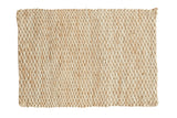 Ivory hand-braided entrance mat with durable natural hemp, jute, sisal fibers, 2'2