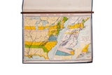 Vintage Denoyer Geppert map of English Colonial Grants in yellow, green, and blue.