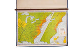 Vintage Denoyer Geppert social science map of Colonial US commerce in green, blue, and orange.