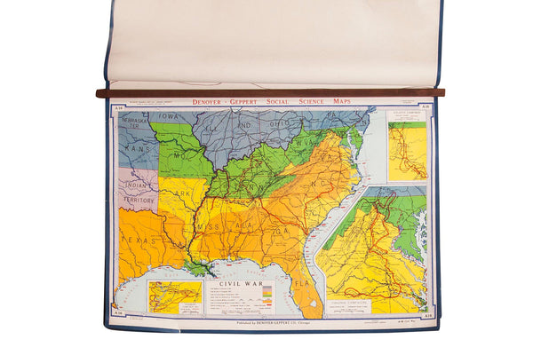 Vintage Denoyer Geppert Map // ONH Item 2683Q