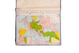 Vintage 1967 Denoyer Geppert map of World War I Europe, with green, blue, and yellow lands.