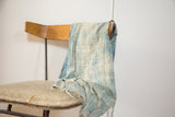 Collectible vintage African indigo throw, hand woven mottled blue and cream cotton, 43x69.
