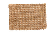 Dense hand braided entrance mat of natural earth tone fibers, 2'2