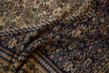 Intricate stepped patterns and flatweave texture of an antique Persian Senneh kilim.