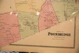 The title block and scale of the antique 1868 map of Pound Ridge, Westchester Co. N.Y.