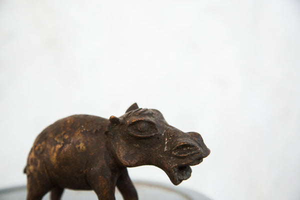 Lost Wax Casting Copper Vintage African Hippo