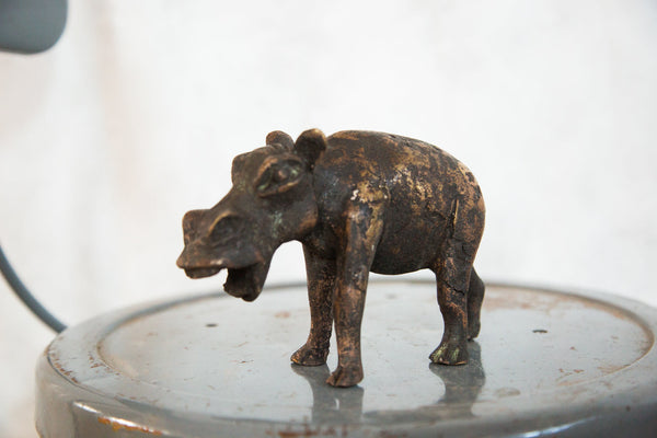 Lost Wax Casting Copper Vintage African Hippo