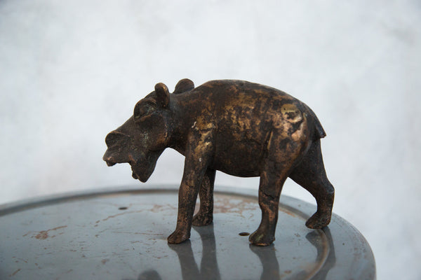 Lost Wax Casting Copper Vintage African Hippo
