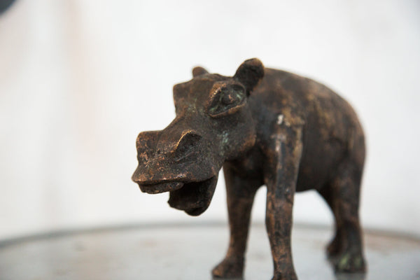 Lost Wax Casting Copper Vintage African Hippo