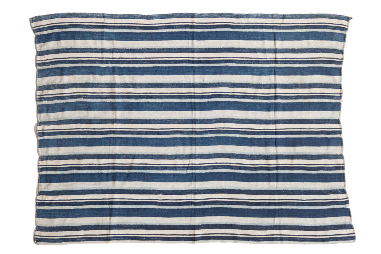 Striped Indigo African Textile Throw