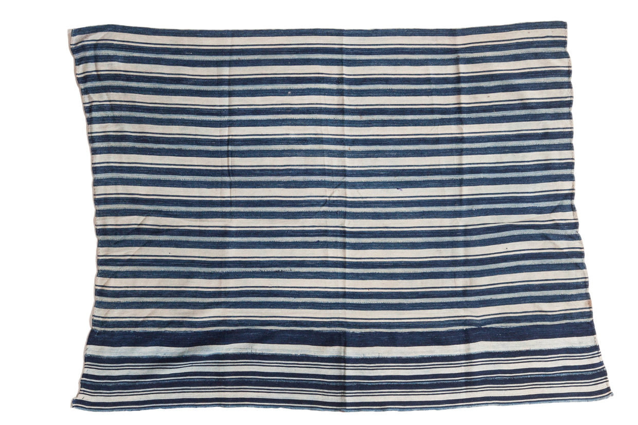 Striped Indigo African Textile Throw