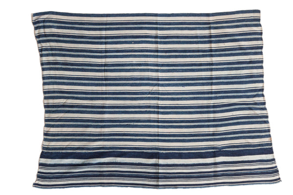 Striped Indigo African Textile Throw