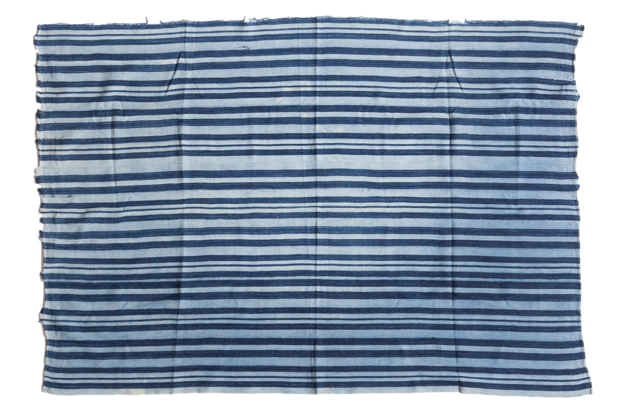 Striped Indigo African Textile Throw