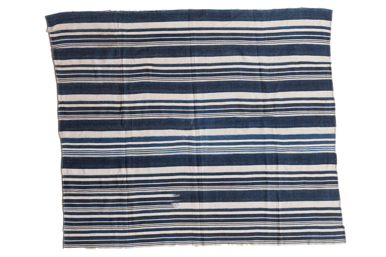 Striped Indigo African Textile Throw